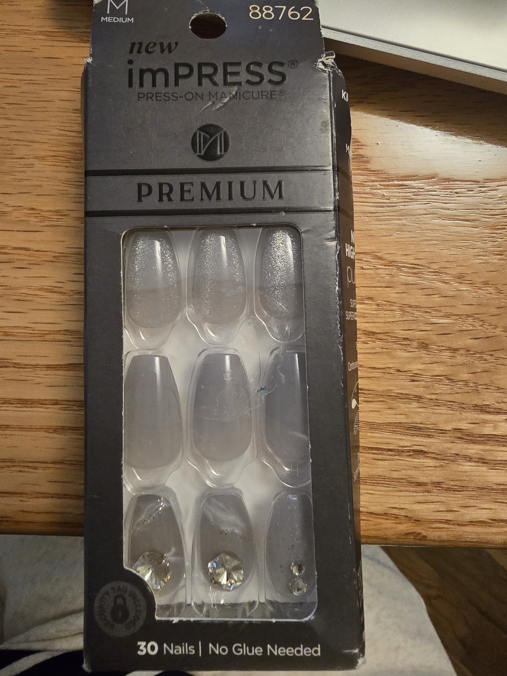 imPRESS Premium Clear Press-On Nails with Rhinestones